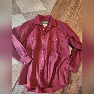 Mens Maroon Casual Button-Down Shirt